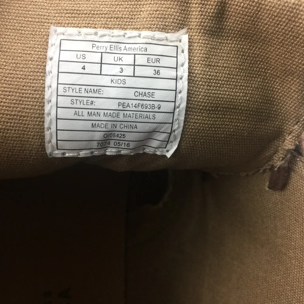 Kids Ankle Bootie Size 4 Lace up Perry Ellis‎ America
